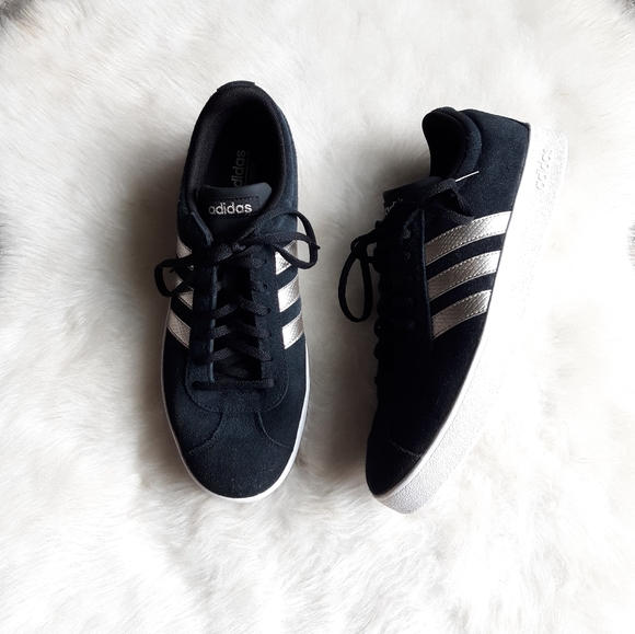 adidas | Shoes | Adidas Wmns Vl Court 2 Black Platinum Metallic | Poshmark